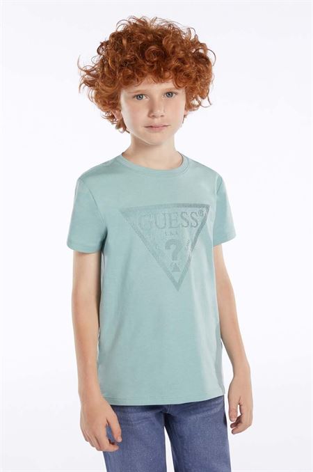 Detské tričko Guess tyrkysová farba