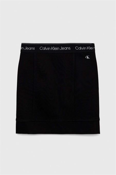 Dievčenská sukňa Calvin Klein Jeans čierna farba
