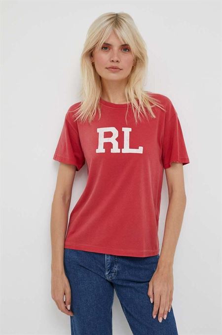 Bavlnené tričko Polo Ralph Lauren červená farba