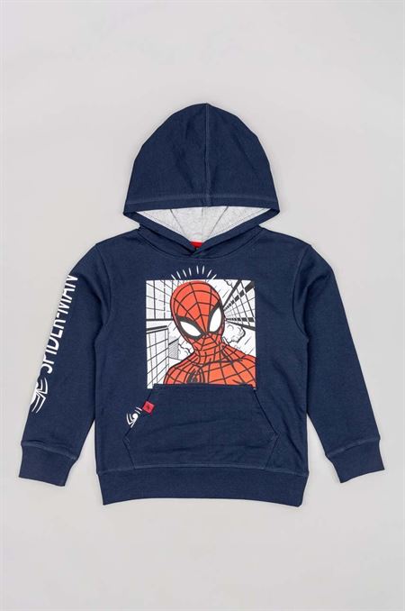 Detská bavlnená mikina zippy x Spiderman tmavomodrá farba