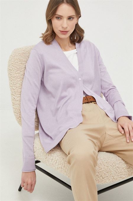Hodvábny sveter Max Mara Leisure fialová farba