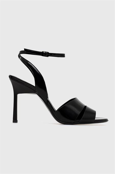 Kožené sandále Calvin Klein GEO STIL SANDAL 90HH čierna farba