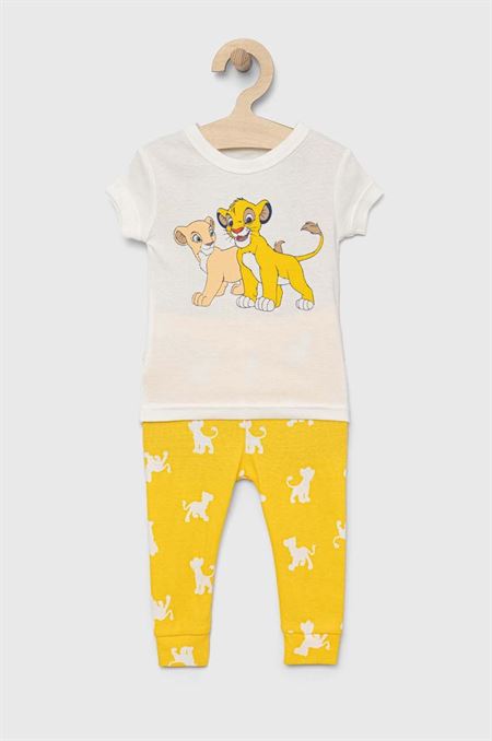 Detské bavlnené pyžamo GAP žltá farba