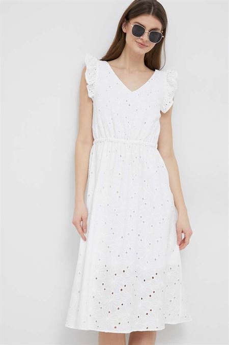 Bavlnené šaty PS Paul Smith biela farba