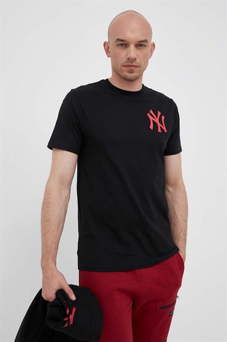 Bavlnené tričko 47brand MLB New York Yankees čierna farba