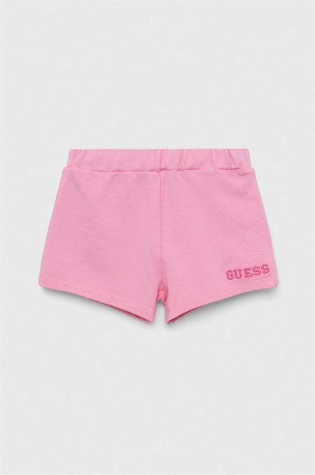 Detské bavlnené šortky Guess ružová farba