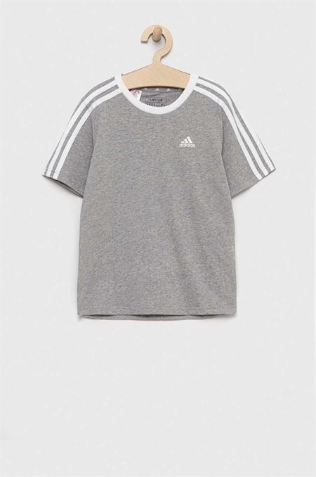 Detské bavlnené tričko adidas G 3S BF šedá farba