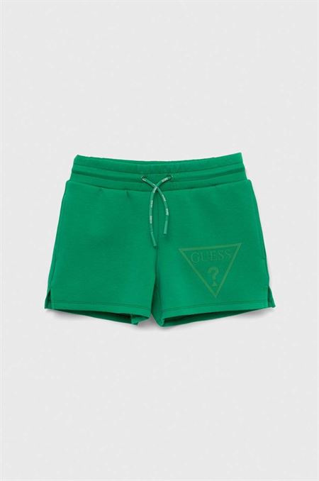 Detské krátke nohavice Guess zelená farba