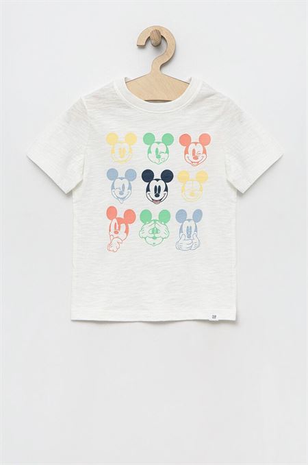 Detské bavlnené tričko GAP x Disney zelená farba