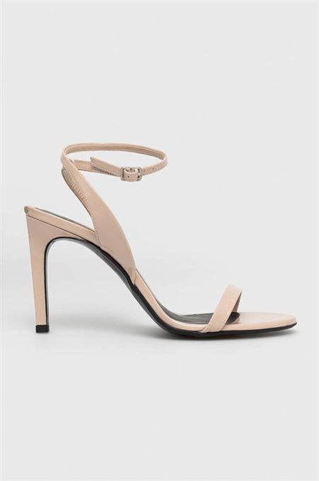 Kožené sandále Calvin Klein béžová farba