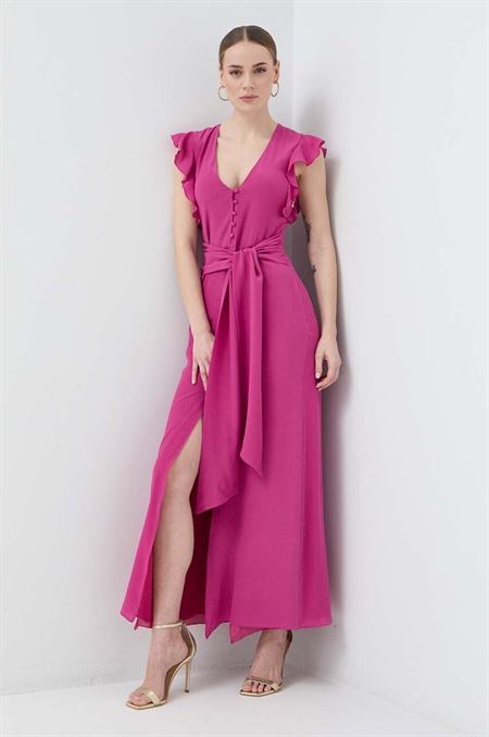 Hodvábne šaty Patrizia Pepe ružová farba