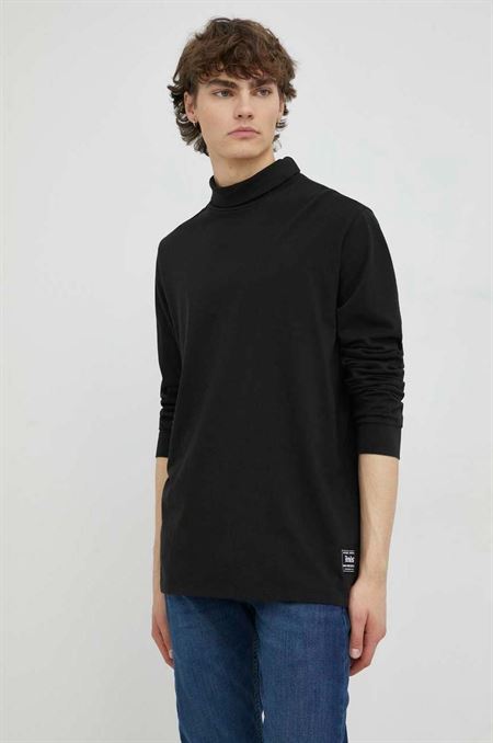 Bavlnené tričko s dlhým rukávom Levi's čierna farba