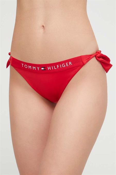 Plavkové nohavičky Tommy Hilfiger červená farba