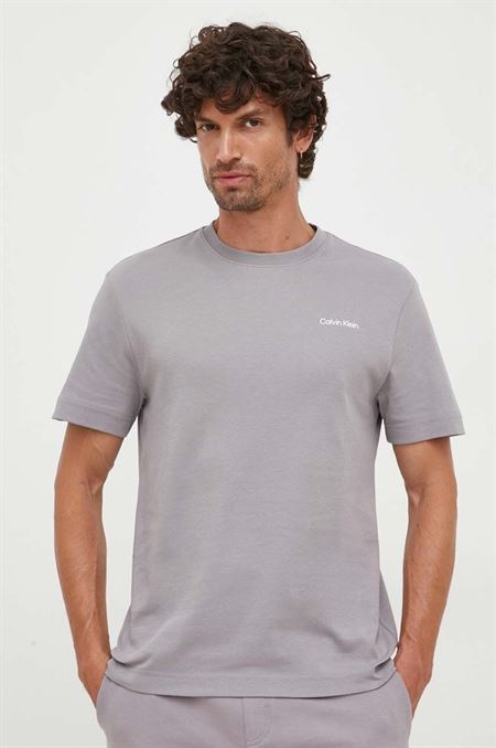 Bavlnené tričko Calvin Klein šedá farba