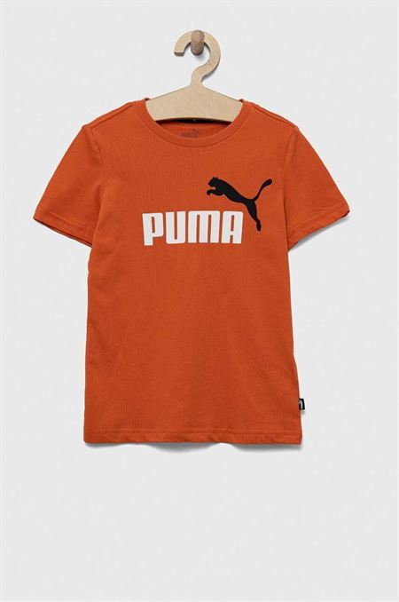 Detské bavlnené tričko Puma ESS+ 2 Col Logo Tee B oranžová farba