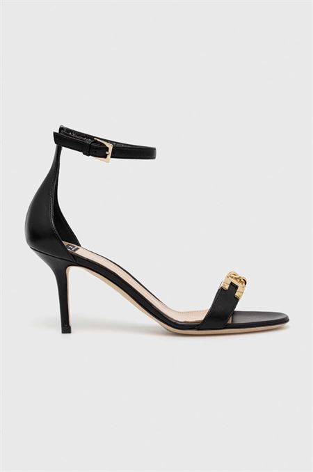 Kožené sandále Elisabetta Franchi čierna farba