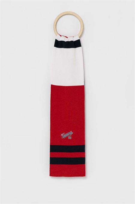 Detská bavlnená šatka Tommy Hilfiger červená farba