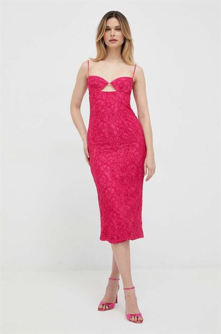 Šaty Bardot ružová farba
