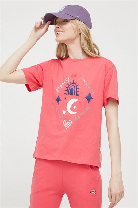 Bavlnené tričko Femi Stories ružová farba