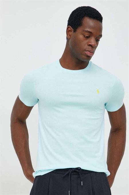 Bavlnené tričko Polo Ralph Lauren tyrkysová farba