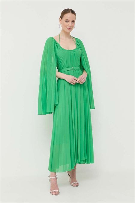 Šaty s prímesou hodvábu Beatrice B zelená farba