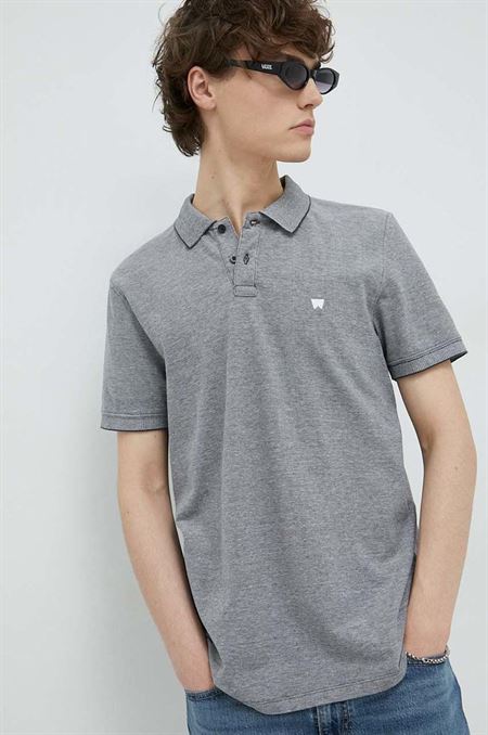 Bavlnené polo tričko Wrangler šedá farba
