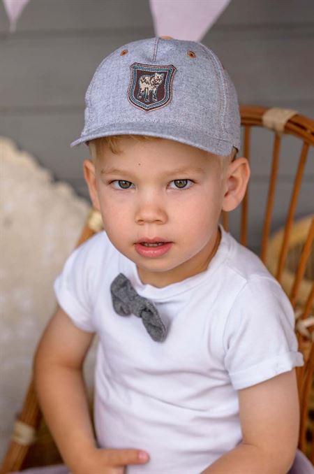 Detská bavlnená čiapka Jamiks šedá farba
