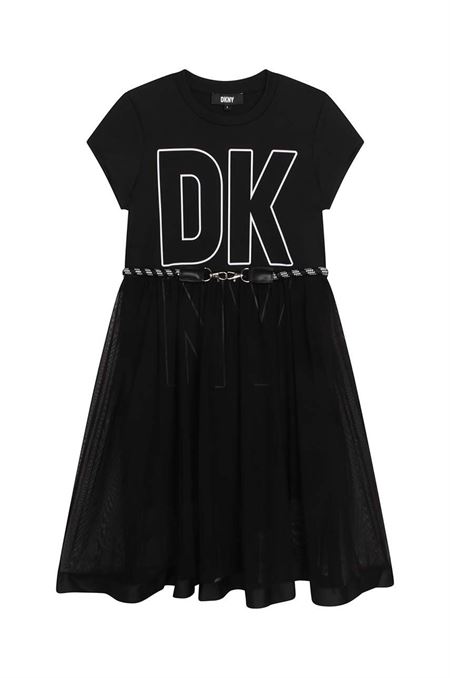 Dievčenské šaty Dkny čierna farba