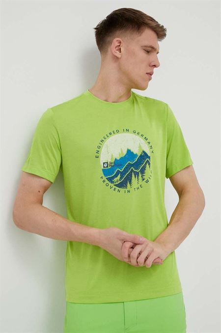 Športové tričko Jack Wolfskin Hiking zelená farba