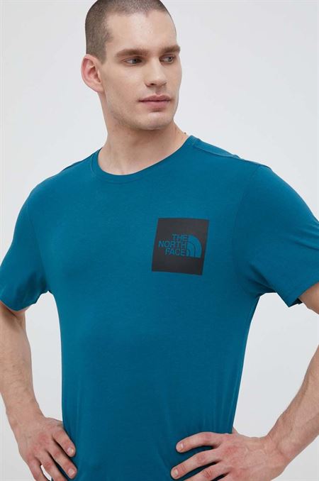 Bavlnené tričko The North Face tyrkysová farba