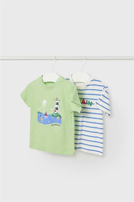 Detské bavlnené tričko Mayoral zelená farba
