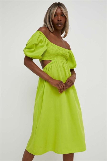 Bavlnené šaty Answear Lab zelená farba