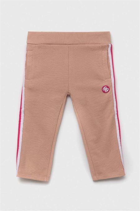 Detské bavlnené nohavice Guess ružová farba