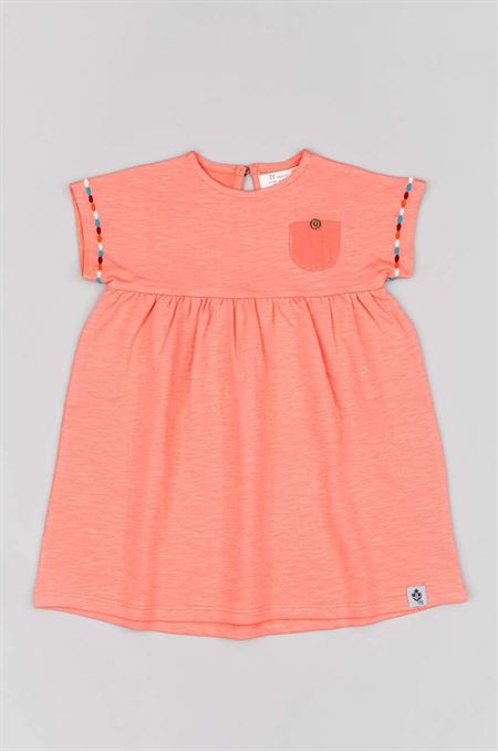 Detské bavlnené šaty zippy oranžová farba