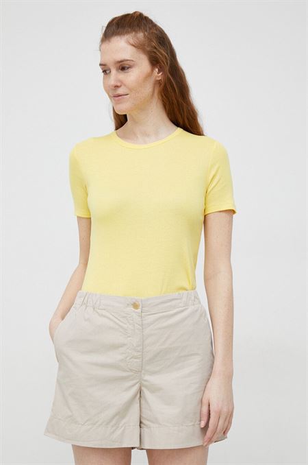 Bavlnené tričko United Colors of Benetton žltá farba