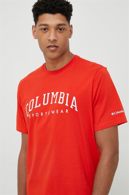 Bavlnené tričko Columbia červená farba