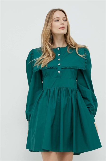 Bavlnené šaty Custommade zelená farba