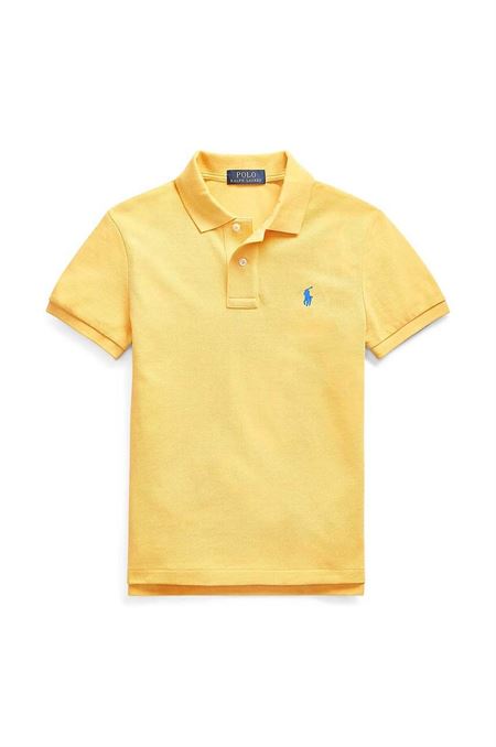 Detská bavlenná polokošeľa Polo Ralph Lauren žltá farba