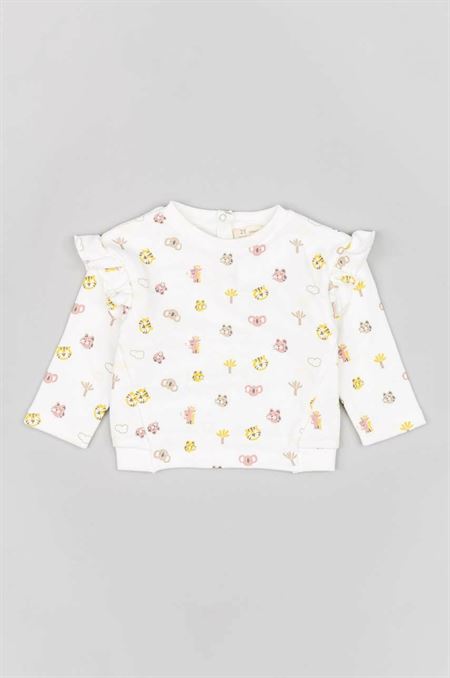 Tričko s dlhým rukávom pre bábätká zippy biela farba