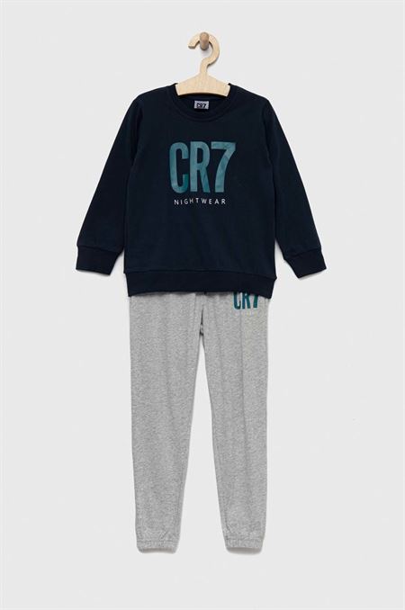 Detské bavlnené pyžamo CR7 Cristiano Ronaldo tmavomodrá farba