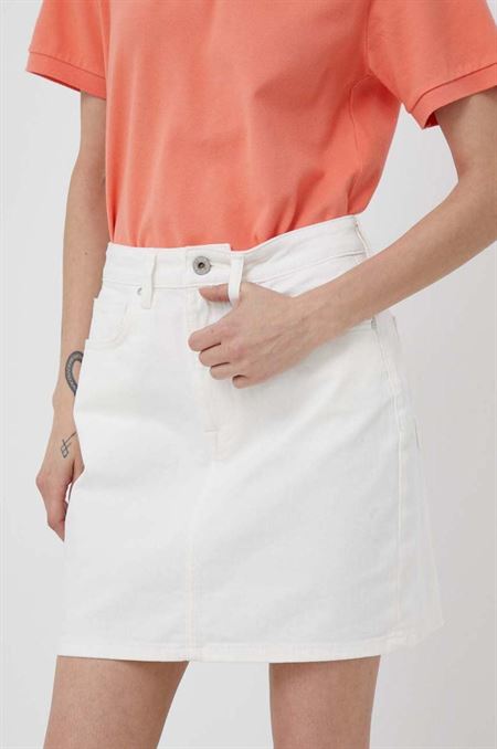 Rifľová sukňa Gant béžová farba