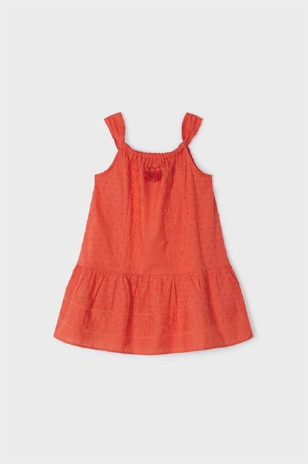 Dievčenské bavlnené šaty Mayoral oranžová farba