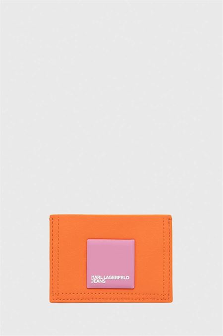 Puzdro na karty Karl Lagerfeld Jeans oranžová farba