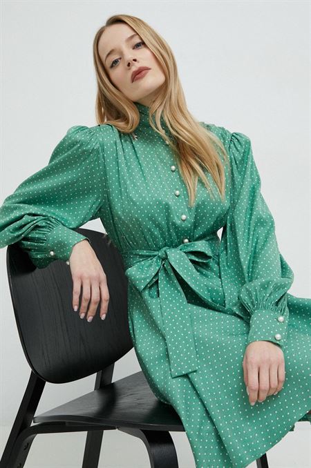 Šaty Custommade Linnea zelená farba