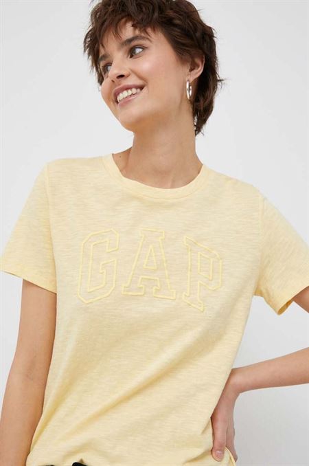 Bavlnené tričko GAP žltá farba