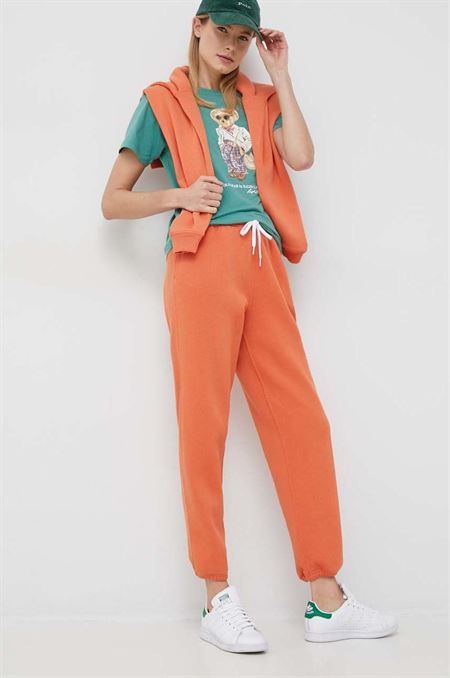 Tepláky Polo Ralph Lauren oranžová farba
