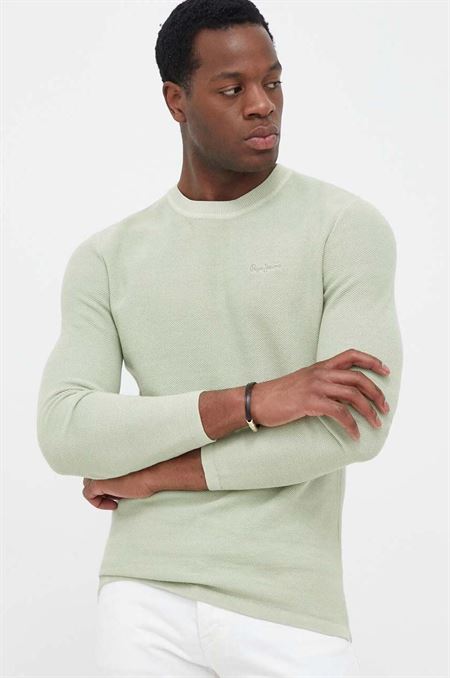 Bavlnený sveter Pepe Jeans Silvertown zelená farba