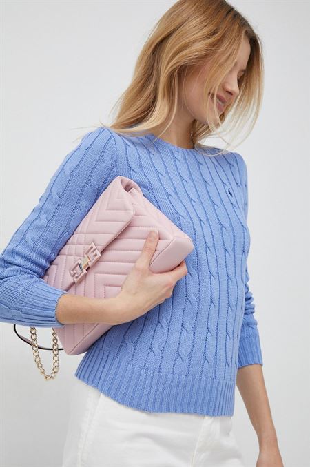 Bavlnený sveter Polo Ralph Lauren fialová farba
