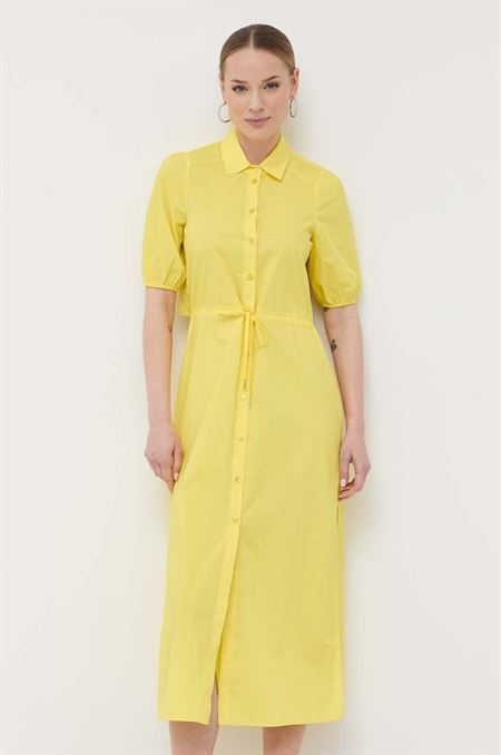 Bavlnené šaty Patrizia Pepe žltá farba