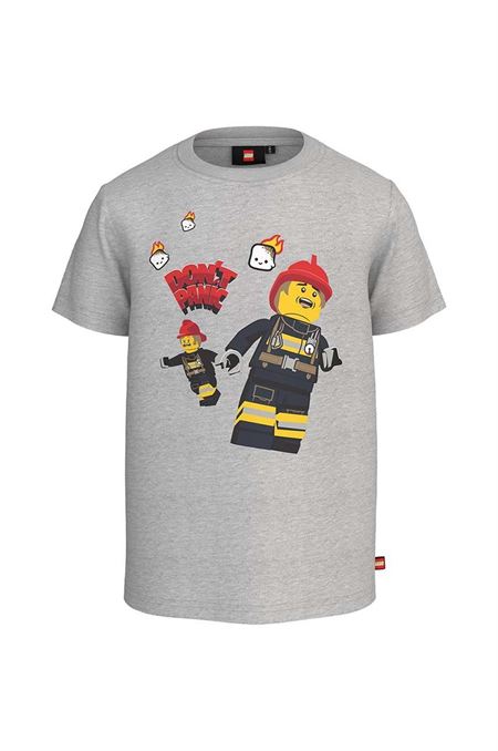 Detské bavlnené tričko Lego City šedá farba